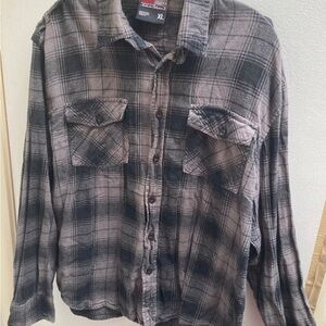 Men's Long Sleeve Flannel Button-front Shirt by Southpole